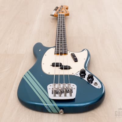 1973 Fender Mustang Bass Competition Burgundy Vintage Short Scale Bass w/ Case image 11