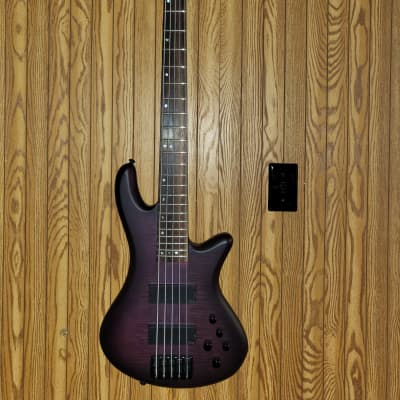 Schecter Stiletto Studio-5 Active 5-String Bass See-Thru Trans Purple Satin image 4