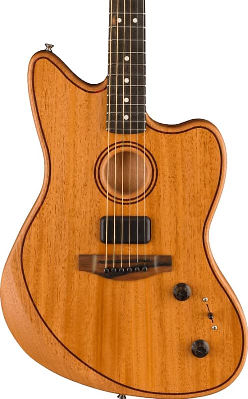 Fender American Acoustasonic Jazzmaster Acoustic Electric Guitar All-Mahogany, Ebony Fingerboard, Natural image 1