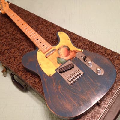 Squier Affinity Telecaster blue relic with hardshell case image 2