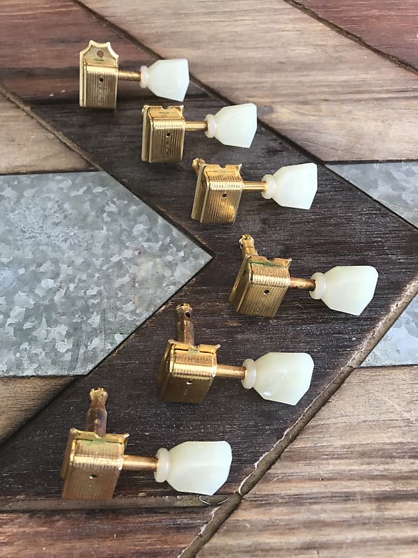 Real Life Relics Kluson Aged Gold Tuning Machines for Gibson Explorer KDE-6B-G image 1