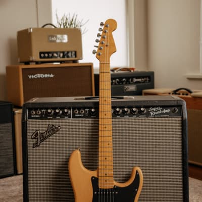 Warmoth/Allparts Blonde S Style Guitar with Flamed Maple Neck image 5