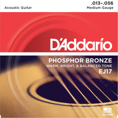 D'Addario EJ17 Phosphor Bronze Acoustic Guitar Strings, Medium, 13-56 image 1