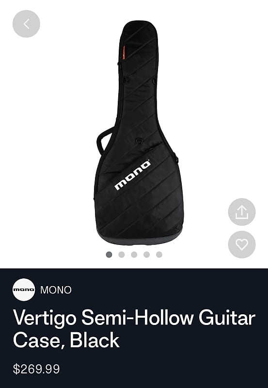 Mono Semihollow body guitar case Reverb