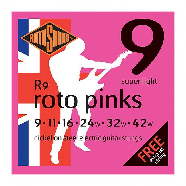 Rotosound Roto Pink Electric Guitar Strings 9-42 Super Light image 1