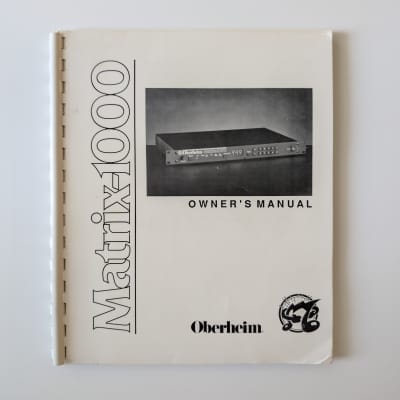 Oberheim Matrix 1000 Owner's Manual