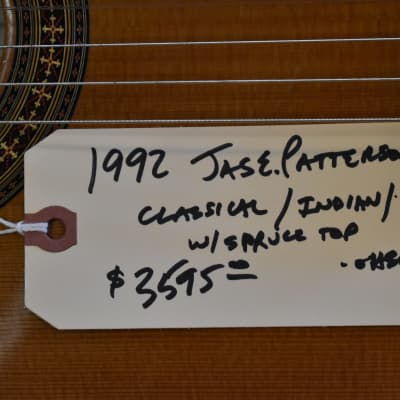 1992 James Patterson No. 158C Indian Rosewood Classical Guitar w/OHSC image 23