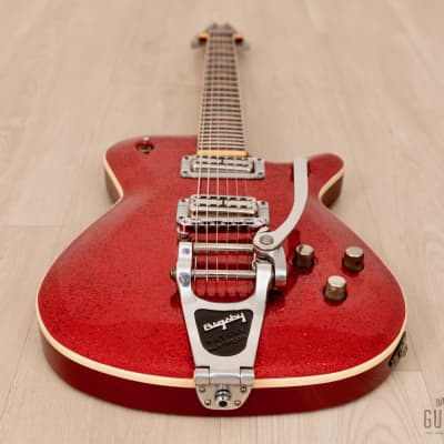 GMP Roxie Duo Jet-Style Guitar Red Metalflake w/ TV Jones MagnaTron Pickups, Case image 10