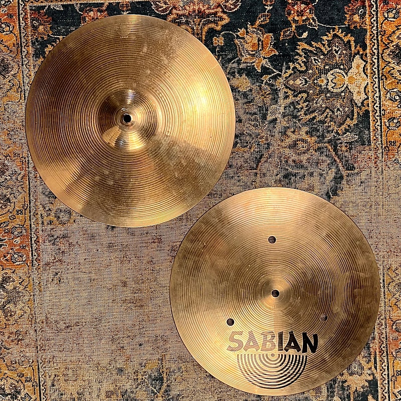 VIDEO RARE ULTRA CRISP Vintage Sabian 14 FLAT Hihats 1132 1410 G Super CLEAN