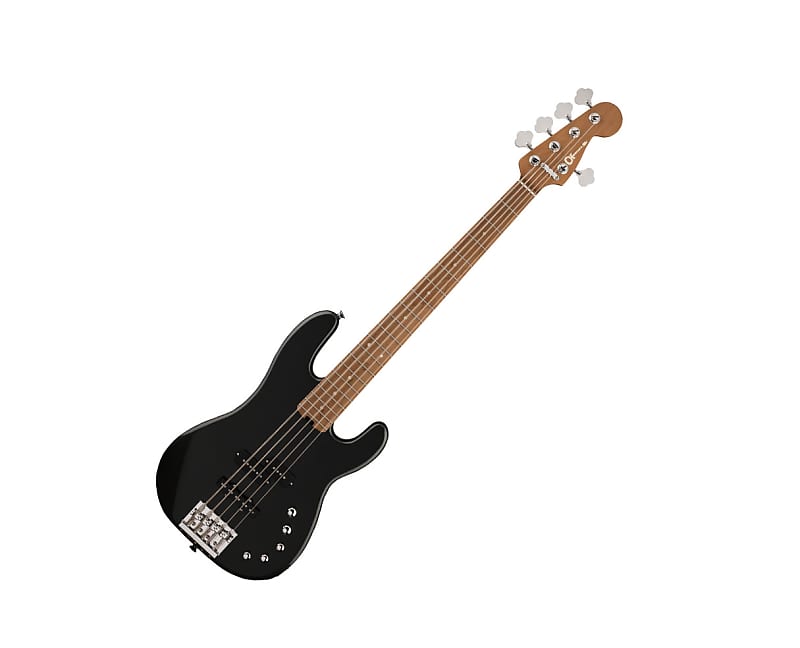 Charvel Pro-Mod San Dimas Bass PJ V - Metallic Black w/ Caramelized Maple FB image 1