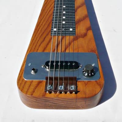 Custom Made USA 6 String Solid Oak Lap Steel with Hardshell Case - Solid Oak Wood Finish - PV Music Guitar Shop Inspected / Setup + Tested - Plays / Sounds Great - Excellent (Near Mint) Condition image 8