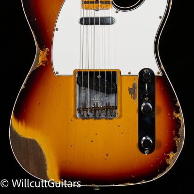 Fender Custom Shop 1965 Telecaster Custom Heavy Relic Faded 3-Tone Sunburst (934) image 3