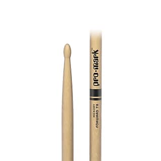 Promark Classic Forward 7A Hickory Drumsticks Oval Wood Tip image 1