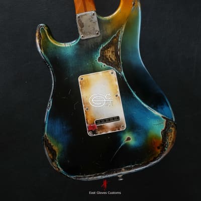 Fender Stratocaster Galaxy Blue Heavy Aged Relic by East Gloves Customs (Very Rare) image 6