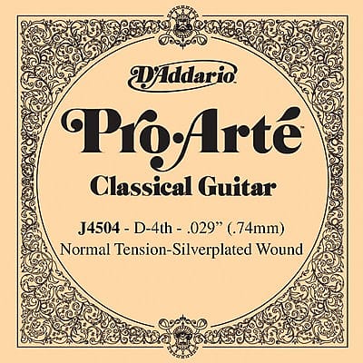 D'Addario Pro Arte 4th Silver Wound Single Guitar String .029 J4504 image 1