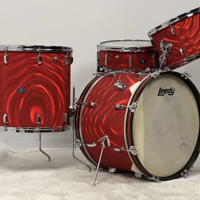 Leedy 20/13/16/5x14" Vintage 60's Drum Set - Red Satin Flame image 3