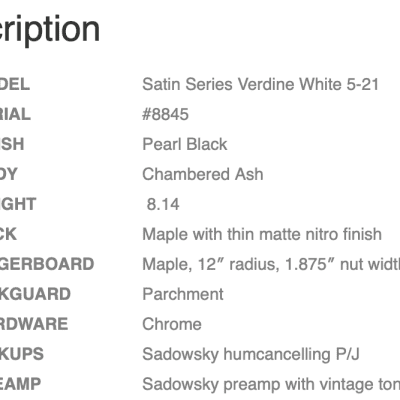 Sadowsky NYC Verdine White PJ5 Classic 2020 Satin Black image 9