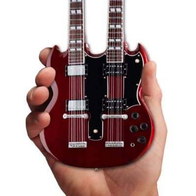 Axe Heaven Gibson SG EDS-1275 Doubleneck Cherry Mini Guitar Collectible image 4