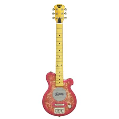 Pignose PGG-200-PKPL Short-Scale Mini Electric Guitar, Built-In Amp, Pink Paisley for sale