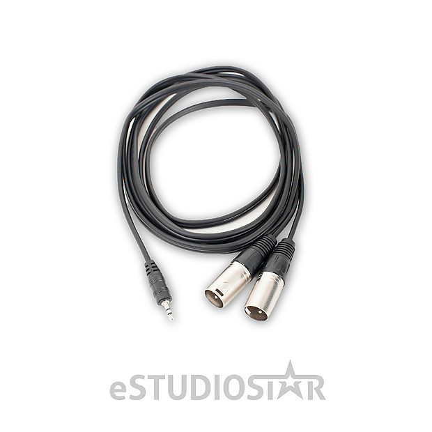 AxcessAbles TRS18-DXLR402M 3.5mm TRS to Dual XLR Stereo Breakout Cable - 6.5' image 1