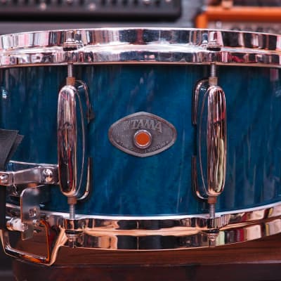 Tama 1465 snare drum See thru blue image 2