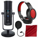 M-Audio Uber Mic USB Microphone with Headphone Output with Samson Headphones and Accessory Bundle