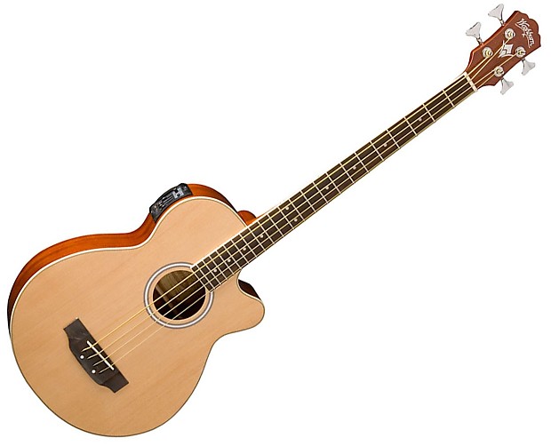 Washburn AB5K 4-String Acoustic Bass Natural image 1