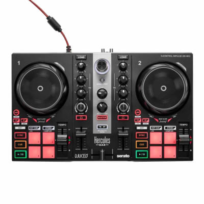 Hercules DJCONTROL INPULSE 200 MK2 Serato Lite DJ Controller w Desk Speakers image 2