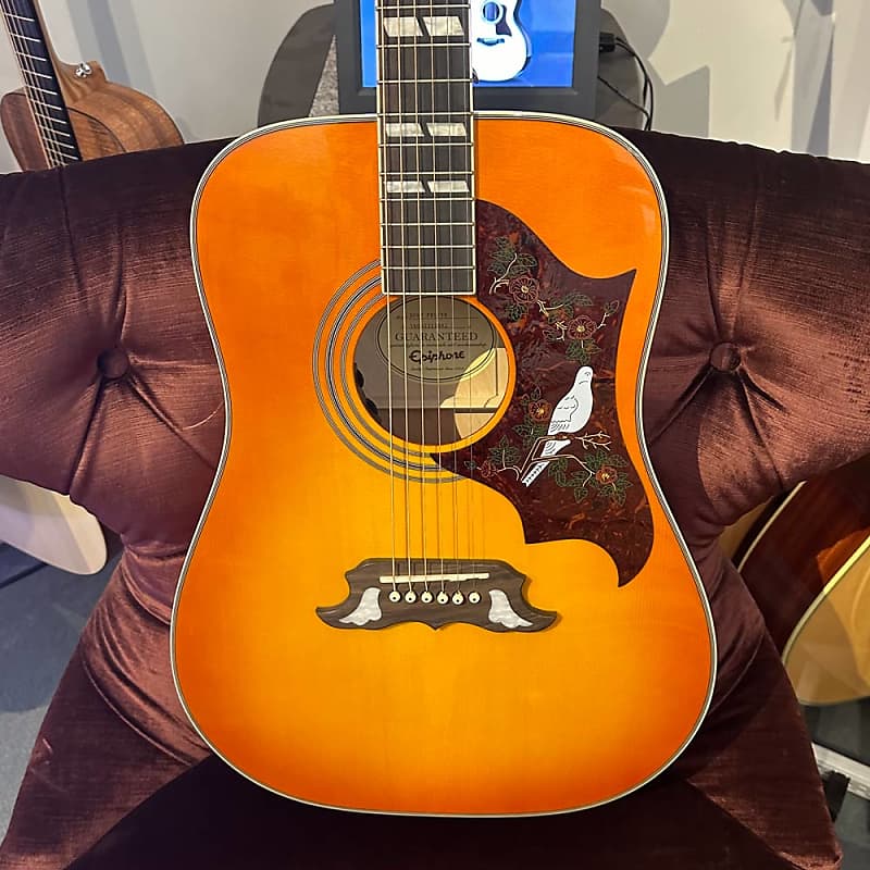 Epiphone Dove Pro Dreadnought Acoustic-Electric Guitar w/ Case - Violin Burst (Pre-Owned) image 1