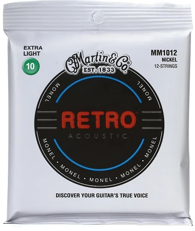 Martin MM13 Retro Monel Medium Acoustic Guitar Strings, .013-.056