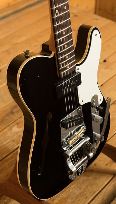 Fender Custom Shop Limited P90 Tele Thinline | Journeyman Relic Aged Black  | Reverb