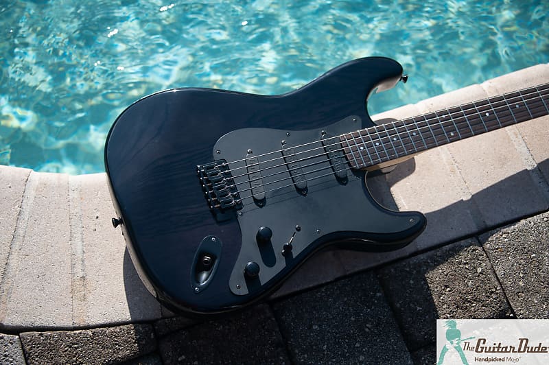 Moon PGM ST-161 Boutique Stratocaster - Trans Black - Ash Body w Bartolini PU's! - Made In Japan image 1