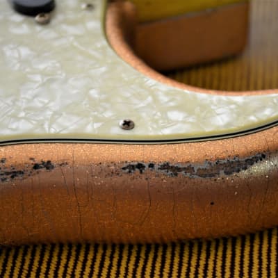 American Fender Stratocaster Custom 2012 Faded Tangerine Sparkle image 3