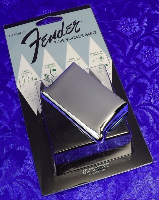 Fender Vintage Strat Stratocaster Bridge Cover, Chrome, Reverb