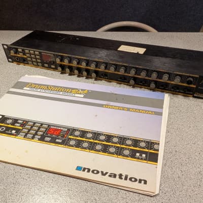 Novation Drum Station 5-Voice Rackmount Synthesizer 1995 - 1996 - Black with Yellow Stripe