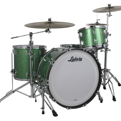 Ludwig Pre-Order Legacy Mahogany Green Sparkle Downbeat 14x20_8x12_14x14 Special Order Drums Authorized Dealer image 1