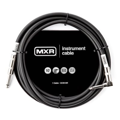 MXR DCIS10R Standard Instrument Cable 1/4" TS Straight to Right-Angle 10 ft image 1