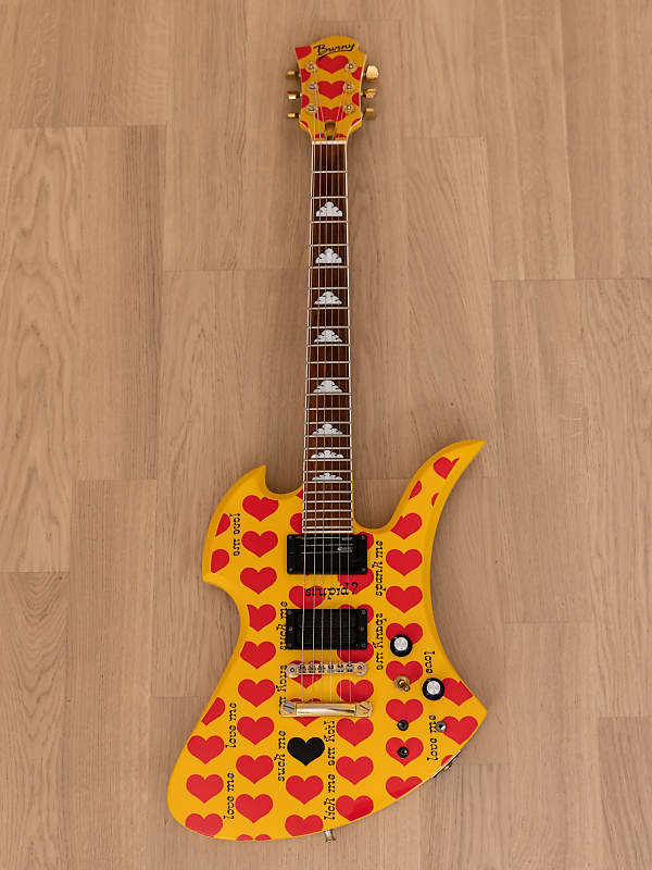 Burny Mockingbird MG-145S HY Hide X Electric Guitar Yellow Heart w