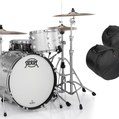Pearl President Deluxe Silver Sparkle 3pc Kit Shell Pack +GigBags 20x14 12x8 14x14 Drums Authorized Dealer image 1