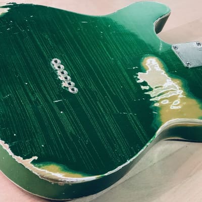 S71 Custom Shop CANDY GREEN OVER GOLD TOP SUPER HEAVY-RELIC « T », Handwound Pickups. image 9
