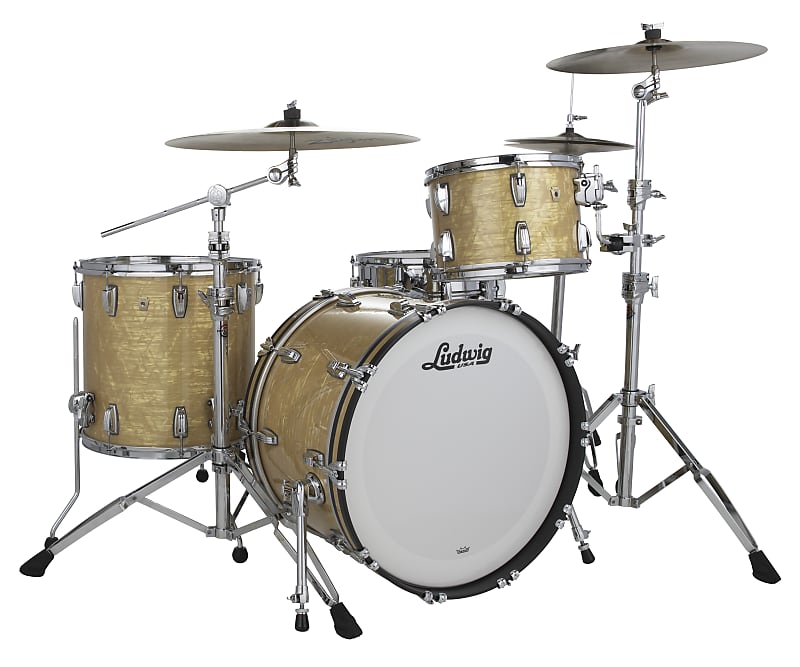 Ludwig Classic Maple Aged Onyx Downbeat 14x20_8x12_14x14 Kit Made in USA Drums | Authorized Dealer image 1