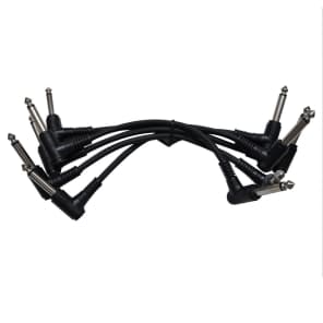 Seismic Audio SAGCRTB5 Right-Angle to Right-Angle 1/4" TS Patch Cables - 6" (5-Pack)