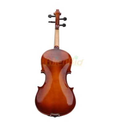 Natural Basswood Full Size 4/4 Acoustic Violin Set With Case + Bow + Rosin image 6
