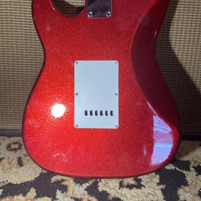 Replacement S Style Body Double Cut Stratocaster Style - Red Sparkle Glitter image 3
