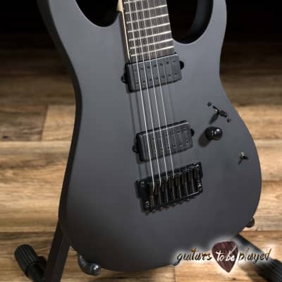 Ibanez RGIXL7 Iron Label 7-String Guitar – Black Flat image 3