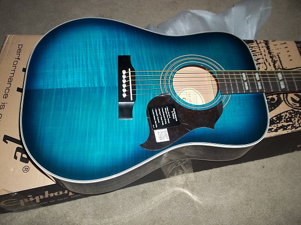 Epiphone Hummingbird Artist Blue Burst In Box | Reverb