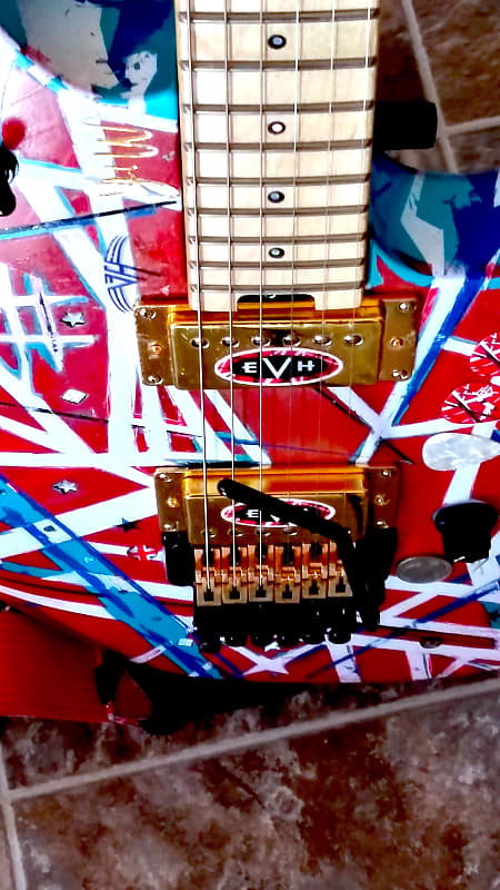 EVH Wolfgang Standard 2018 - Blue Color & Hand Painted EVH Red & White & Blue image 1
