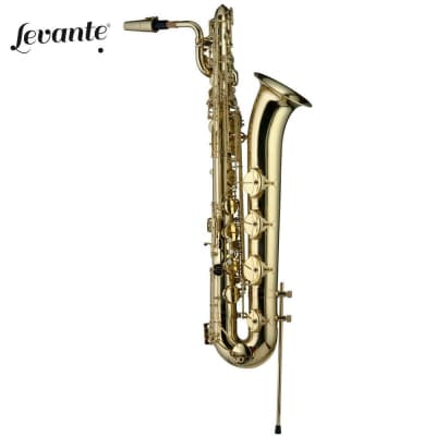 Levante LV-BS4105 Professional Eb Baritone Saxophone Clear Lacquer + Flight Case image 2