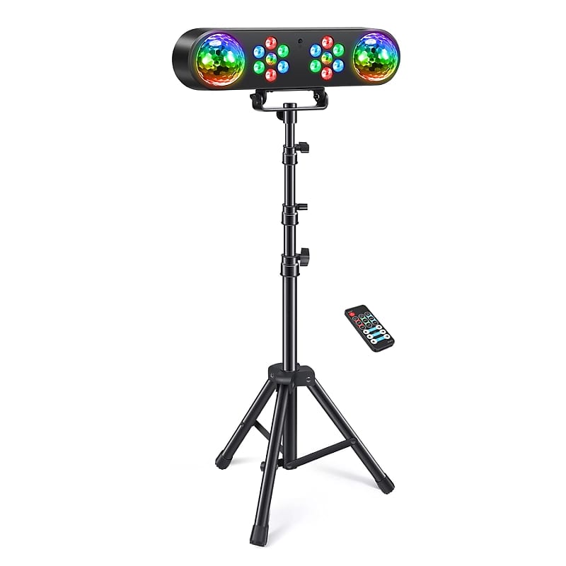 DJ Lights with Stand, 4Pcs 18 LED Par Light Set, RGBW DMX Sound Activated  Stage Lights for Party Bar Christmas Wedding Halloween Dance Show 