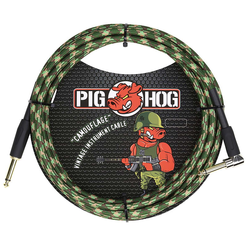 Pig Hog "Camouflage" Vintage Instrument Cable, 10ft Right Angle (PCH10CFR) image 1